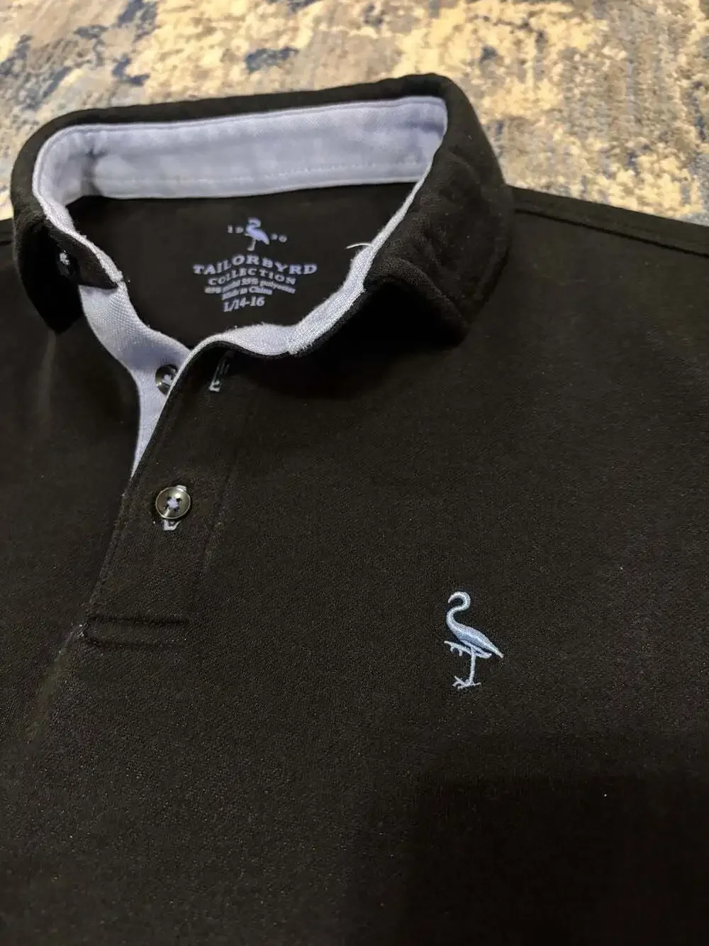 Tailorbyrd Polo boys Size L 14-16 Black Flamingo Golf